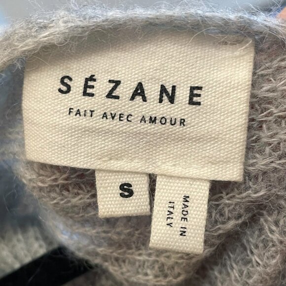 EUC Sézane Barry Alpaca Mohair V-Neck Cardigan Grey Small - Picture 6 of 8